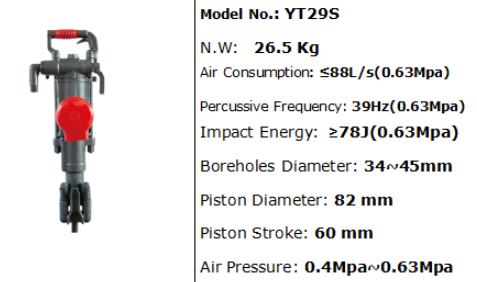 <a href=https://www.superdrill.cn/product/YT29A-Air-Leg-Rock-Drill.html target='_blank'>YT29A </a>rock drill